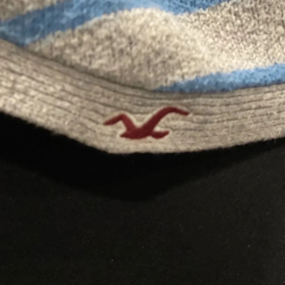 Hollister Blue and Grey Striped Open Front Cardigan Small - Picture 2 of 5